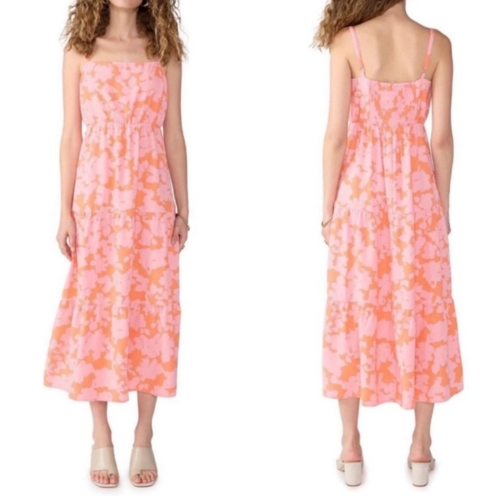 Sanctuary Social Standard Smocked Floral Back Maxi Sun Dress Size Large EUC